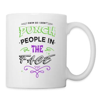 Sayings Cycling Geek Swimming Funny Triathlete - Mug - white - Right