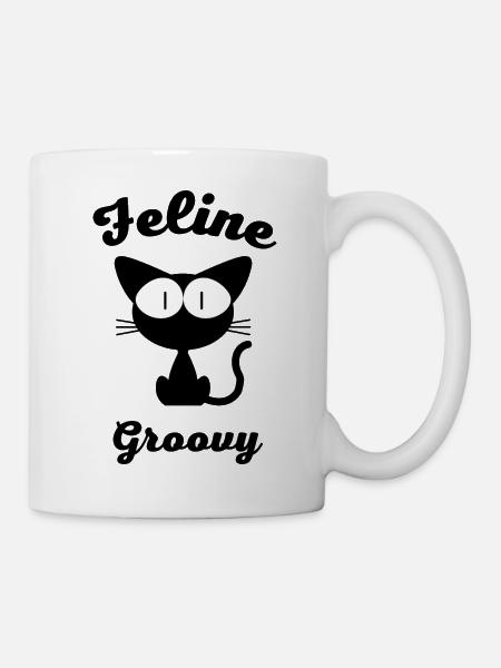 feline groovy Katze Lustig - Tasse - Weiß