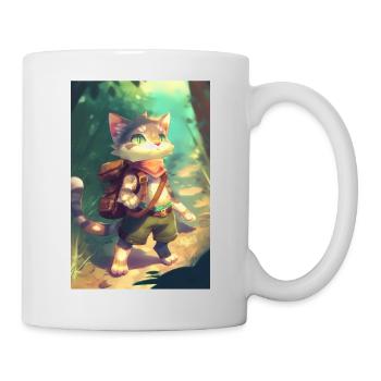 Cat Hiking Adventurer - Mug - white - Right
