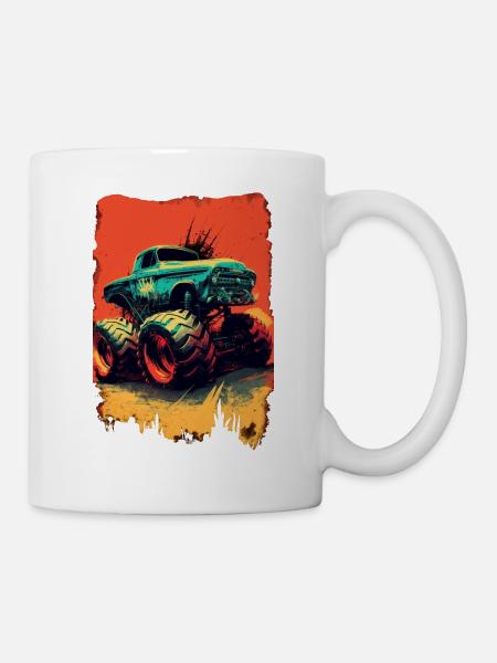 Monstertruck Monster Truck Retro Vintage - Tasse - Weiß