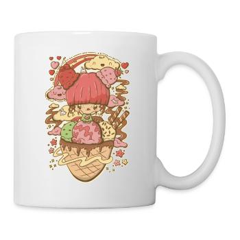 strawberry Ice Cream bubble head Girl - Mug - white - Right