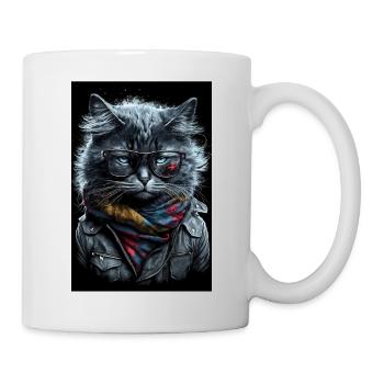 Katze Gangster Yakuza Cool Cat - Tasse - Weiß - Rechts