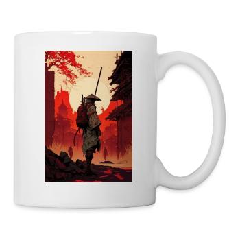 Samurai Japan Stadt Sonne Cool - Tasse - Weiß - Rechts