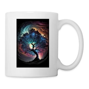 Tree Galaxy Stars Mystical Fantasy Northern Lights - Mug - white - Right
