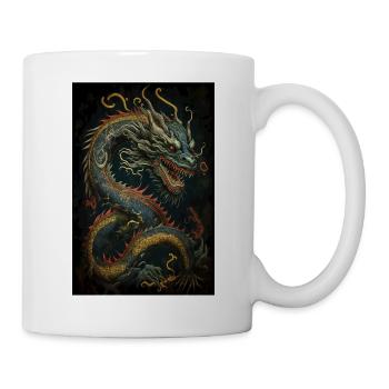 Japanischer Drache Chinesischer Drache - Tasse - Weiß - Rechts