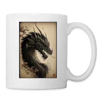 Japanischer Drache Chinesischer Drache - Tasse - Weiß - Rechts