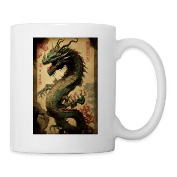Japanischer Drache Chinesischer Drache - Tasse - Weiß - Rechts