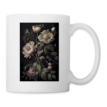 Blumen Gemälde Geschenk - Tasse - Weiß - Rechts