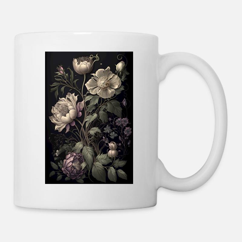Blumen Gemälde Geschenk - Tasse - Weiß
