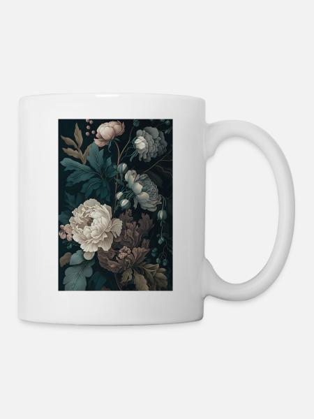 Blumen Gemälde 1 - Tasse - Weiß