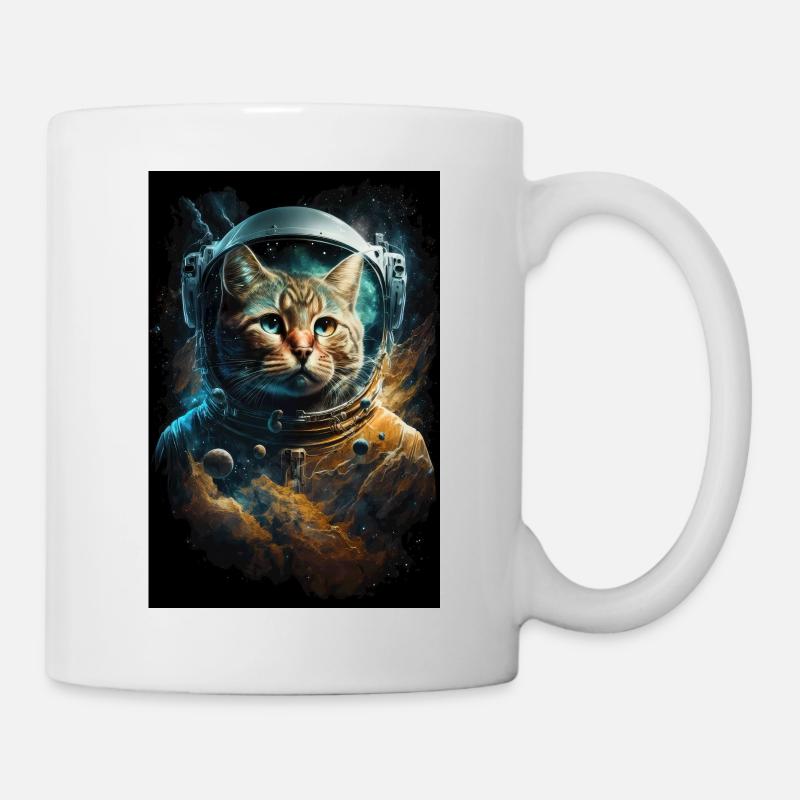 Astronaut Katze Katzen Lover Space Weltall - Tasse - Weiß