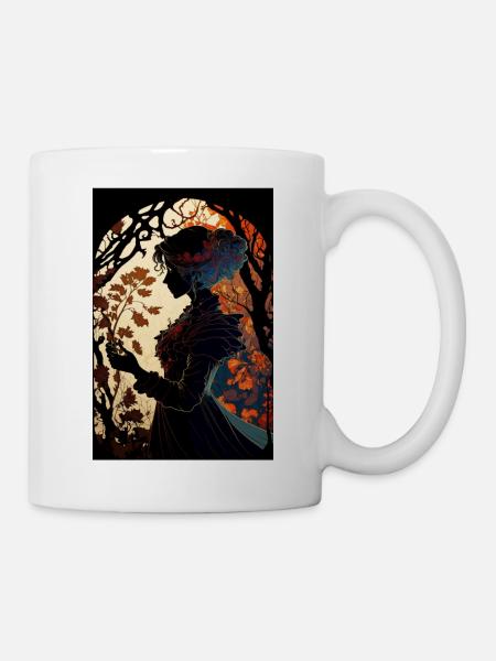 Fille Chinoise Asiatique Dessin - Mug blanc - blanc