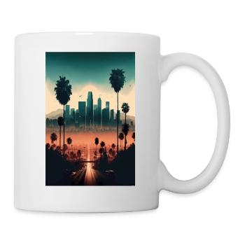 Los Angeles Countryside Palm Skyline High-Rise - Mug - white - Right