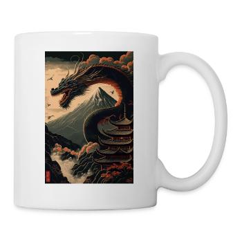Dragon japonais Maisons de dragon chinois Montagne - Mug blanc - blanc - Droite
