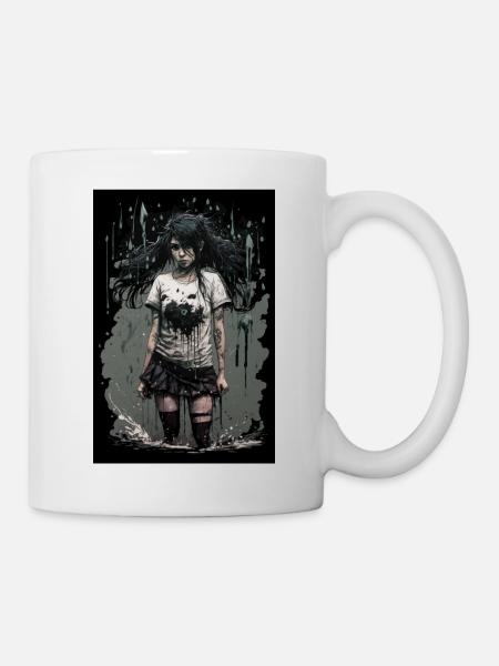 Gothique Mädchen Anime Emo Girl - Mug blanc - blanc