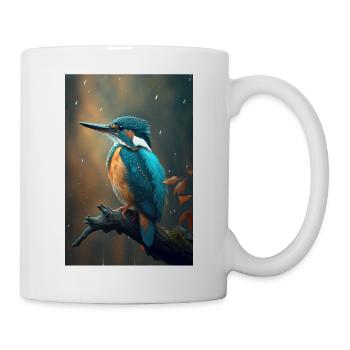 Eisvogel Kingfisher Vogel bird Lover - Tasse - Weiß - Rechts