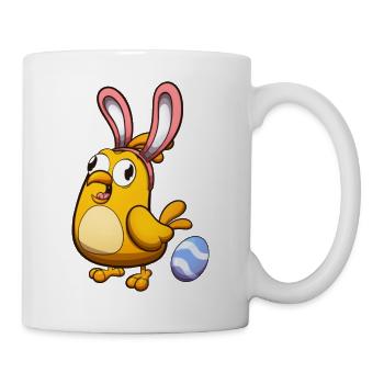 Süßes kleines Osterküken mit Hasenohren - Tasse - Weiß - Rechts