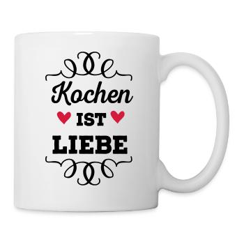 Kochen ist Liebe - Tasse - Weiß - Rechts