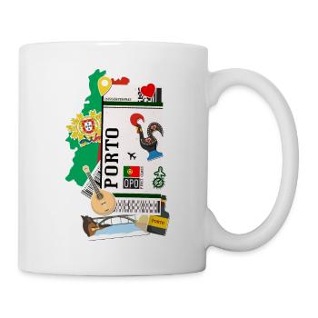 Billet d’avion - carte d’embarquement - carte d’embarquement - Porto - Mug blanc - blanc - Droite