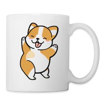 Kawaii Mignon Happy Colorful Dog Dancing - Mug blanc - blanc - Droite