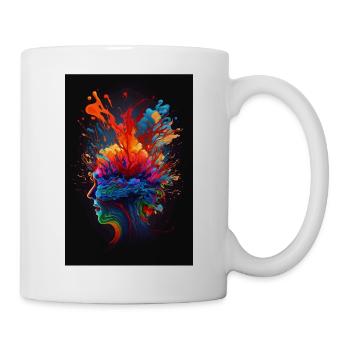 Abstract colorful head - Mug - white - Right
