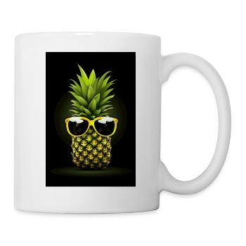 Ananas - Tasse - Weiß - Rechts