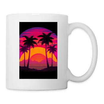 Tropical 80s Sunset Classic - Mug - white - Right