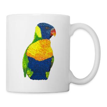 Regenbogenloris Allfarblori bunter Papagei Vogel - Tasse - Weiß - Rechts