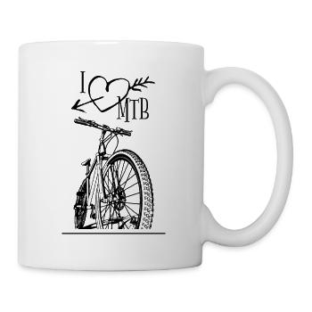 Liebe dein Bike: Stylisches Shirt für MTB-Ladys! - Tasse - Weiß - Rechts