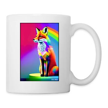 Fuchs Polygon Waldbewohner Waldtier Wildnis Tier - Tasse - Weiß - Rechts
