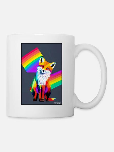 Fox Polygon Forest Dwellers Forest Animal Wilderness Animal - Mug - white