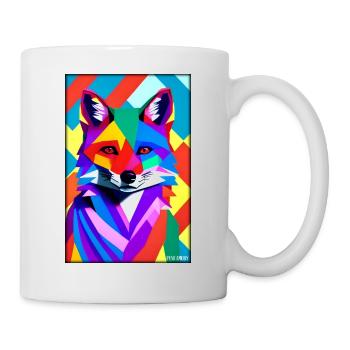Fuchs Polygon Waldbewohner Waldtier Wildnis Tier - Tasse - Weiß - Rechts