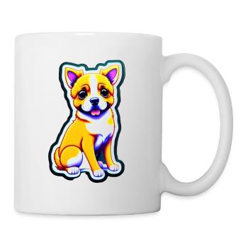 Süßer Hund, Hundeliebhaber Aufkleber, Gummiaufkleber - Tasse - Weiß - Rechts