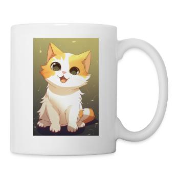 Lustige Katze - Tasse - Weiß - Rechts