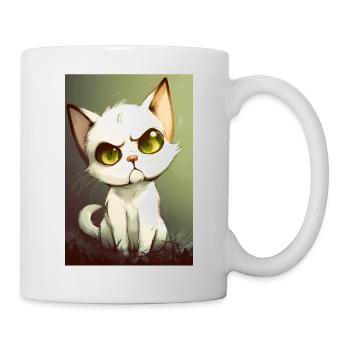 Lustige Katze - Tasse - Weiß - Rechts
