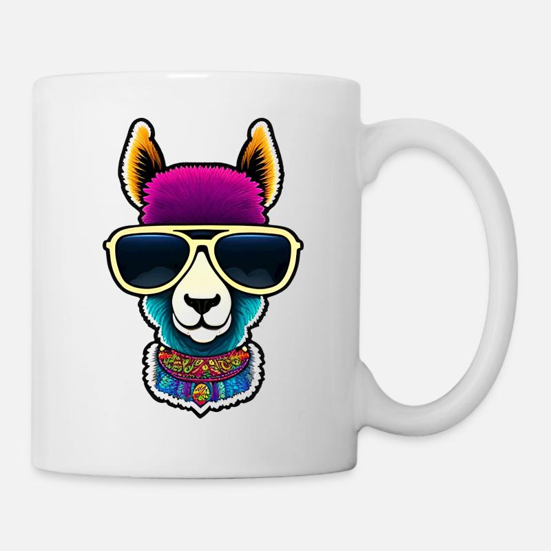 cute lama - Tasse - Weiß