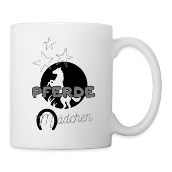 I love clothes / Pferde Mädchen (dunkles Design) - Tasse - Weiß - Rechts