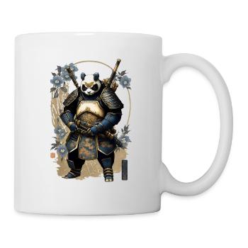 Panda in Samurairüstung in Ukiyo-e Stil - Tasse - Weiß - Rechts