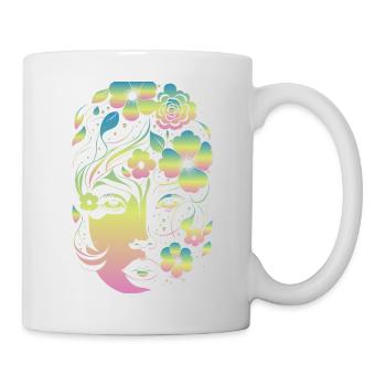 flower woman color - Mug blanc - blanc - Droite