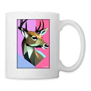 Deer Polygon Wildlife Wilderness Forest Nature Antlers - Mug - white - Right
