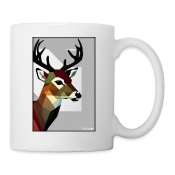 Deer Polygon Wildlife Wilderness Forest Nature Antlers - Mug - white - Right