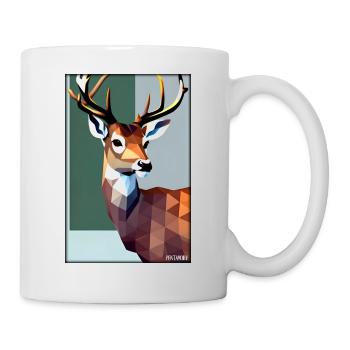 Deer Polygon Wildlife Wilderness Forest Nature Antlers - Mug - white - Right