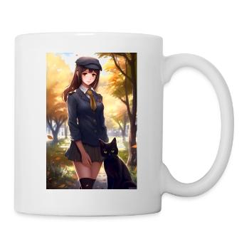 Anime Mädchen Manga Katze Geschenk - Tasse - Weiß - Rechts