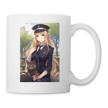 Anime Girl Uniforme Cadeau - Mug blanc - blanc - Droite