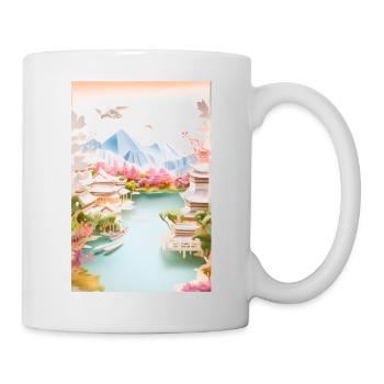 Paysage japonais Cadeau de montagne japonais - Mug blanc - blanc - Droite