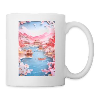 Japan See Landschaft Natur Geschenk - Tasse - Weiß - Rechts