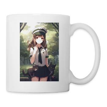 Anime Fille Cat Uniforme Cadeau - Mug blanc - blanc - Droite