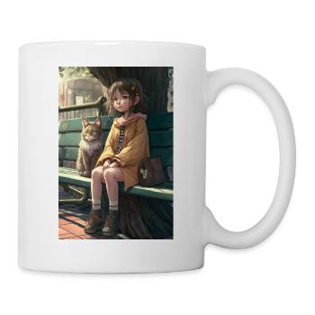 Manga Girl Cat Cadeau - Mug blanc - blanc - Droite