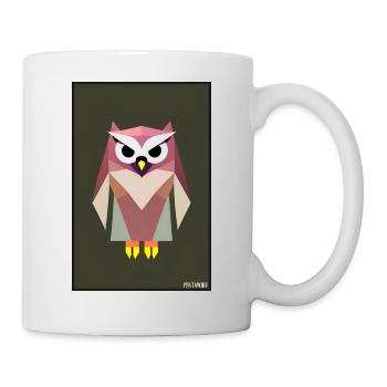 Eule Wütend Polygon Waldtier Wildnis Vogel Nacht - Tasse - Weiß - Rechts