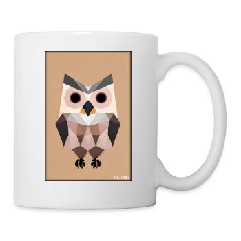 Eule Wütend Polygon Waldtier Wildnis Vogel Nacht - Tasse - Weiß - Rechts